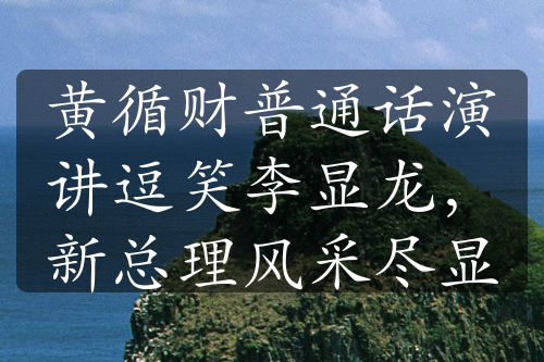 黄循财普通话演讲逗笑李显龙，新总理风采尽显