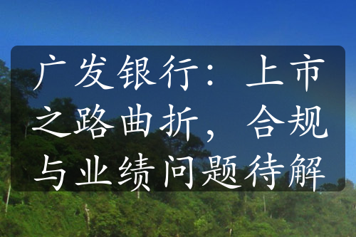 广发银行：上市之路曲折，合规与业绩问题待解