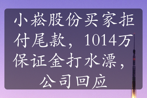 小崧股份买家拒付尾款，1014万保证金打水漂，公司回应