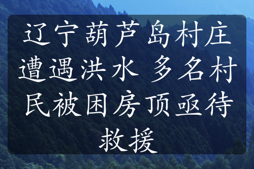 辽宁葫芦岛村庄遭遇洪水 多名村民被困房顶亟待救援