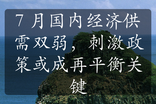 7 月国内经济供需双弱，刺激政策或成再平衡关键