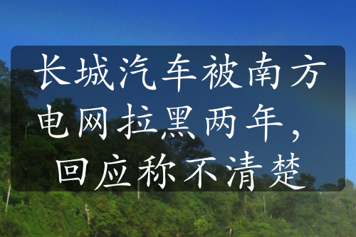 长城汽车被南方电网拉黑两年，回应称不清楚