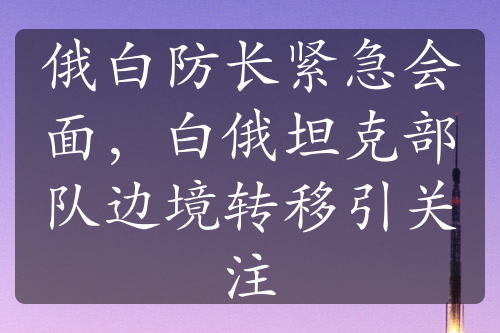 俄白防长紧急会面，白俄坦克部队边境转移引关注