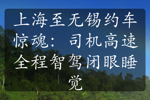 上海至无锡约车惊魂：司机高速全程智驾闭眼睡觉