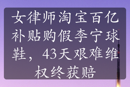 女律师淘宝百亿补贴购假李宁球鞋，43天艰难维权终获赔